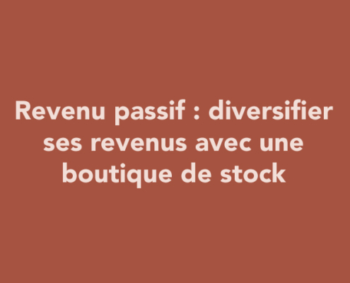 Revenu passif en illustration : diversifier ses revenus avec une boutique de stock