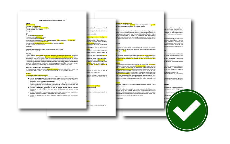 Modèle de contrat de cession de droits d’auteur